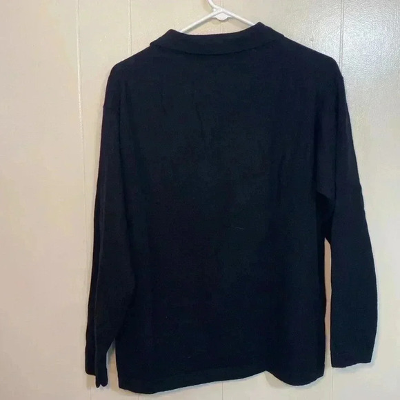 Banana Republic Mens Black XXL Extra Fine Italian Merino Wool 3 Button Sweater. - Picture 2 of 9